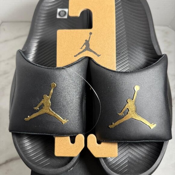 Jordan Franchise Slides Men's Sandal, Comfort, Black/Metallic Gold Sz: 13 | NWB - Picture 5 of 6